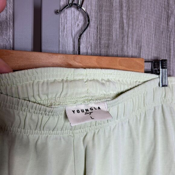 YoungLA Jogger Pants Sweatpants Light Green Color Cotton Streetwear Size L - Picture 6 of 8